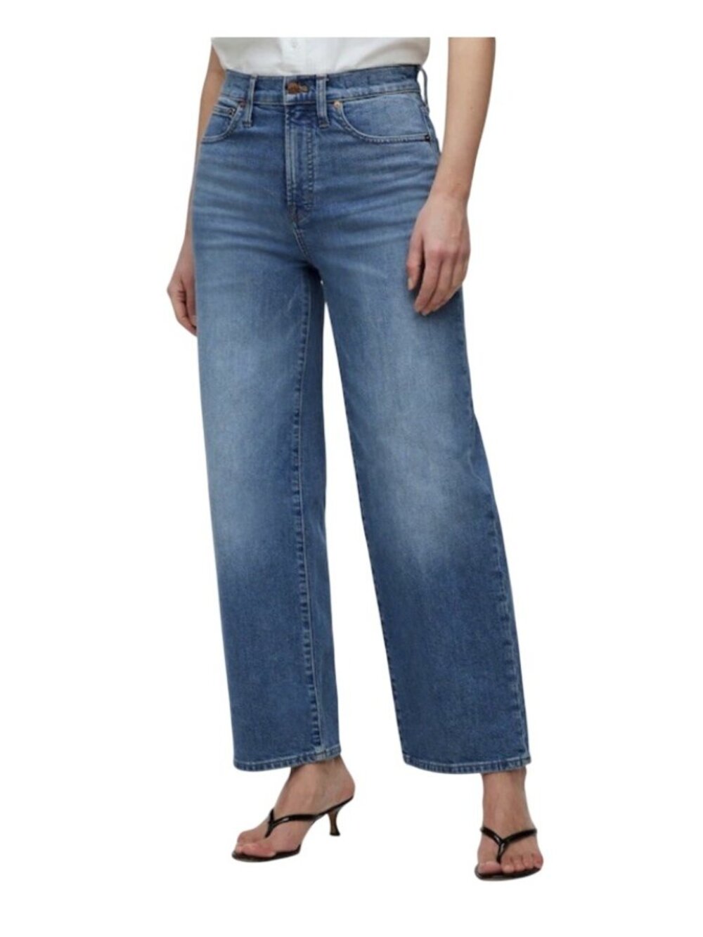Madewell The Perfect Vintage Wide Leg Jeans Women's 27 Blue Denim Wash High Rise
